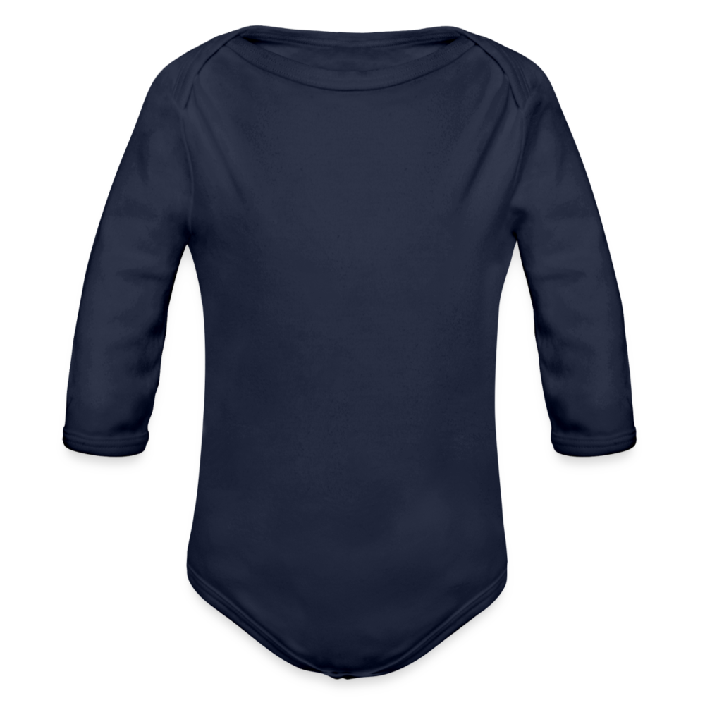 Organic Long Sleeve Baby Bodysuit - dark navy