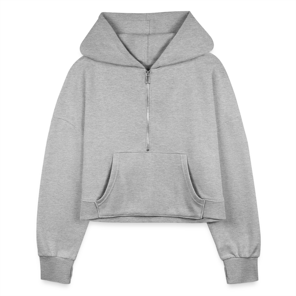 Women's Half Zip Cropped Hoodie - heather gray