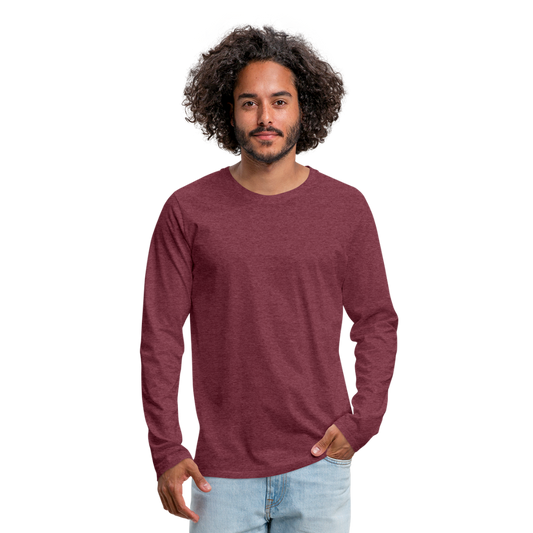 Men's Premium Long Sleeve T-Shirt - heather burgundy