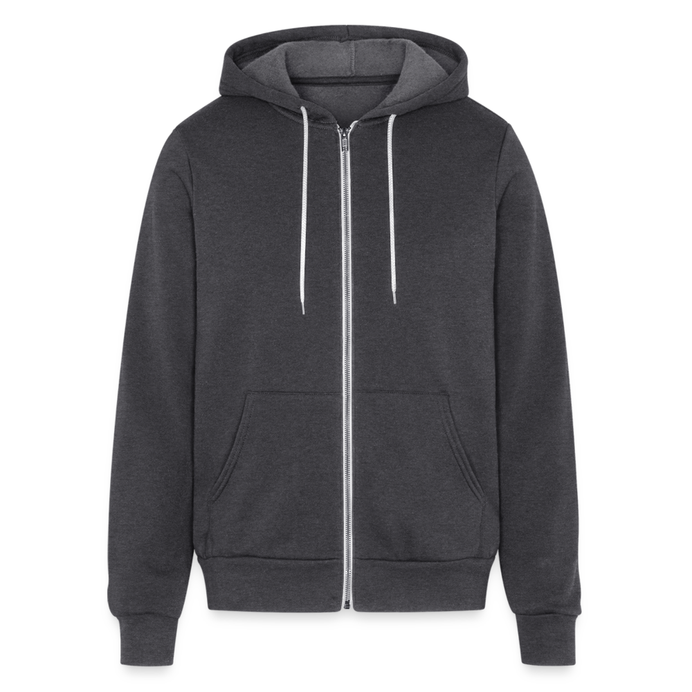 Bella + Canvas Unisex Full Zip Hoodie - charcoal grey