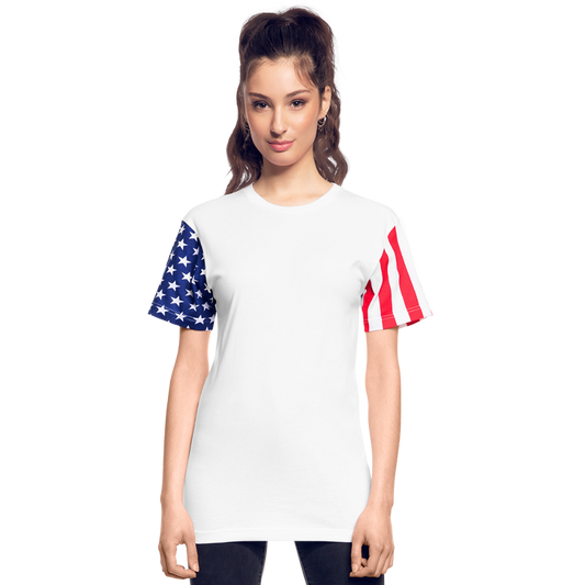 Adult Stars & Stripes T-Shirt | LAT Code Five™ 3976 - white