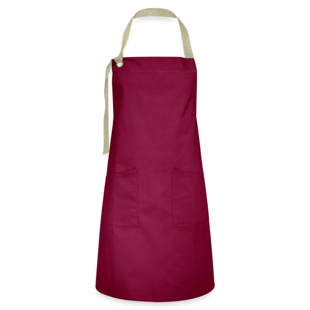 Personalized Christmas Apron - burgundy/khaki