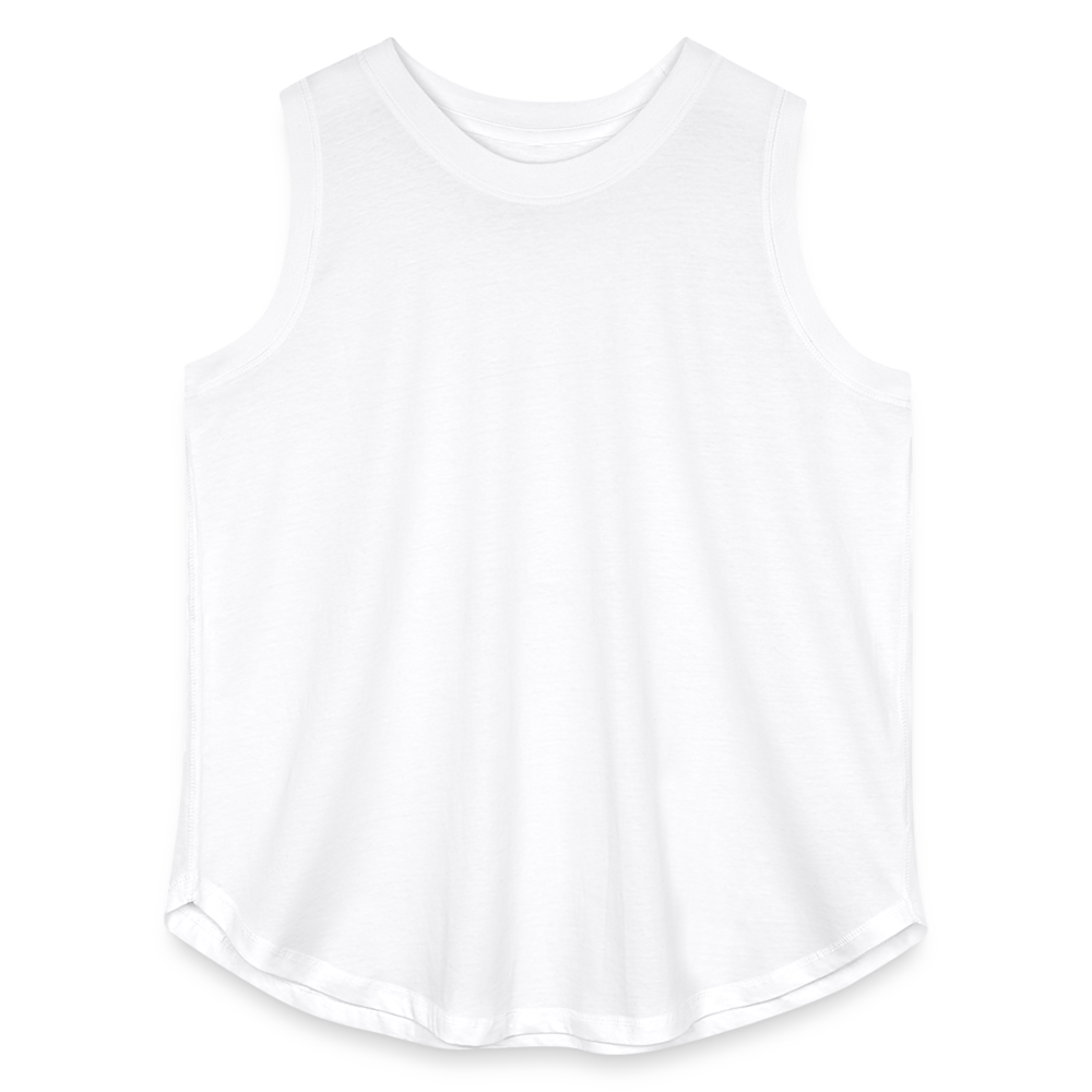 Women's Curvy Relaxed Tank Top - white