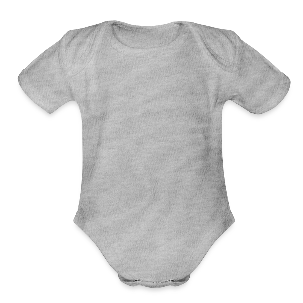 Custom Organic Baby Bodysuit | Short Sleeve | Personalized Design & Text - heather grey