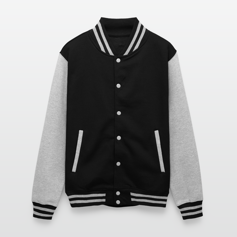 Just Hoods Heavyweight Letterman Jacket - black/heather grey