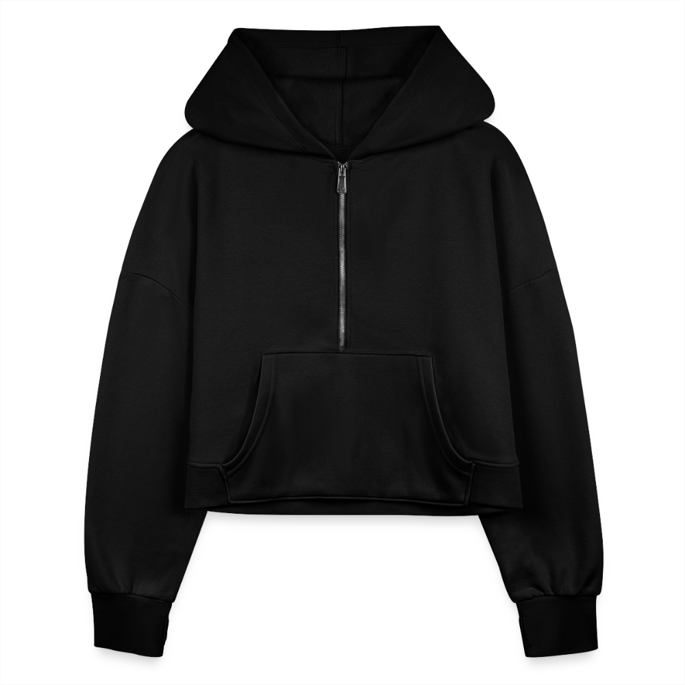 Women's Half Zip Cropped Hoodie - black