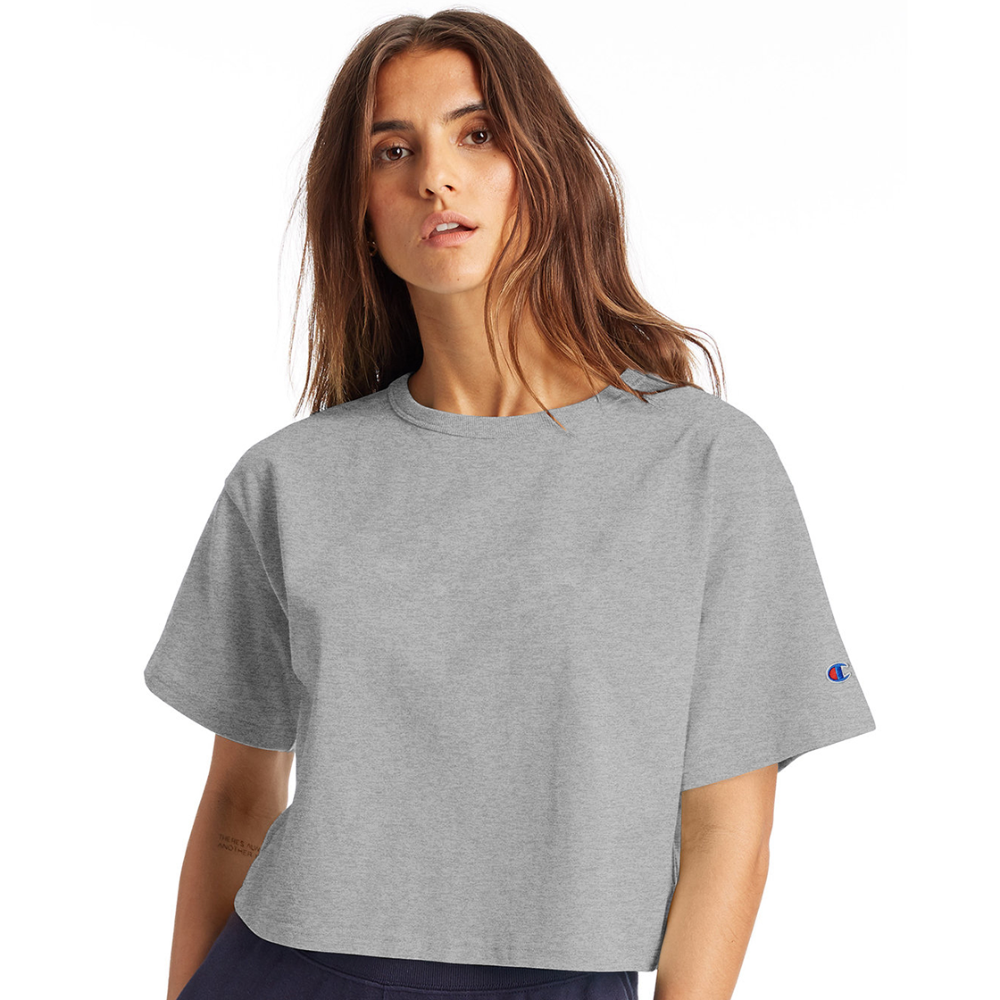 Champion Women’s Cropped T-Shirt - heather gray