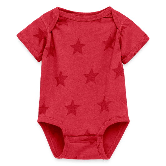 Baby 5 Star Print One Piece - red star