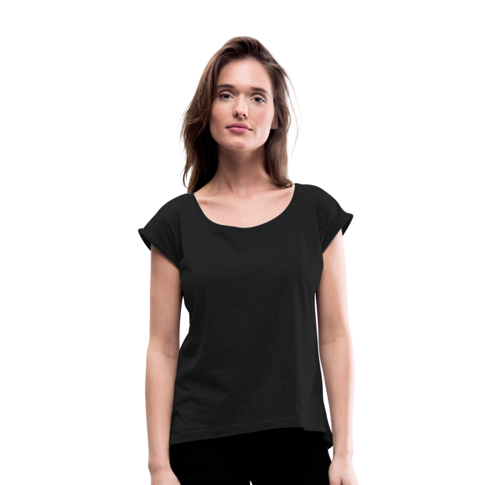 Women's Roll Cuff T-Shirt - black