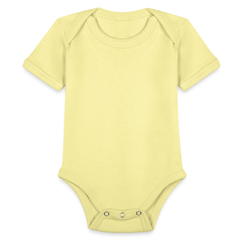 Organic Short Sleeve Baby Bodysuit - washed yellow