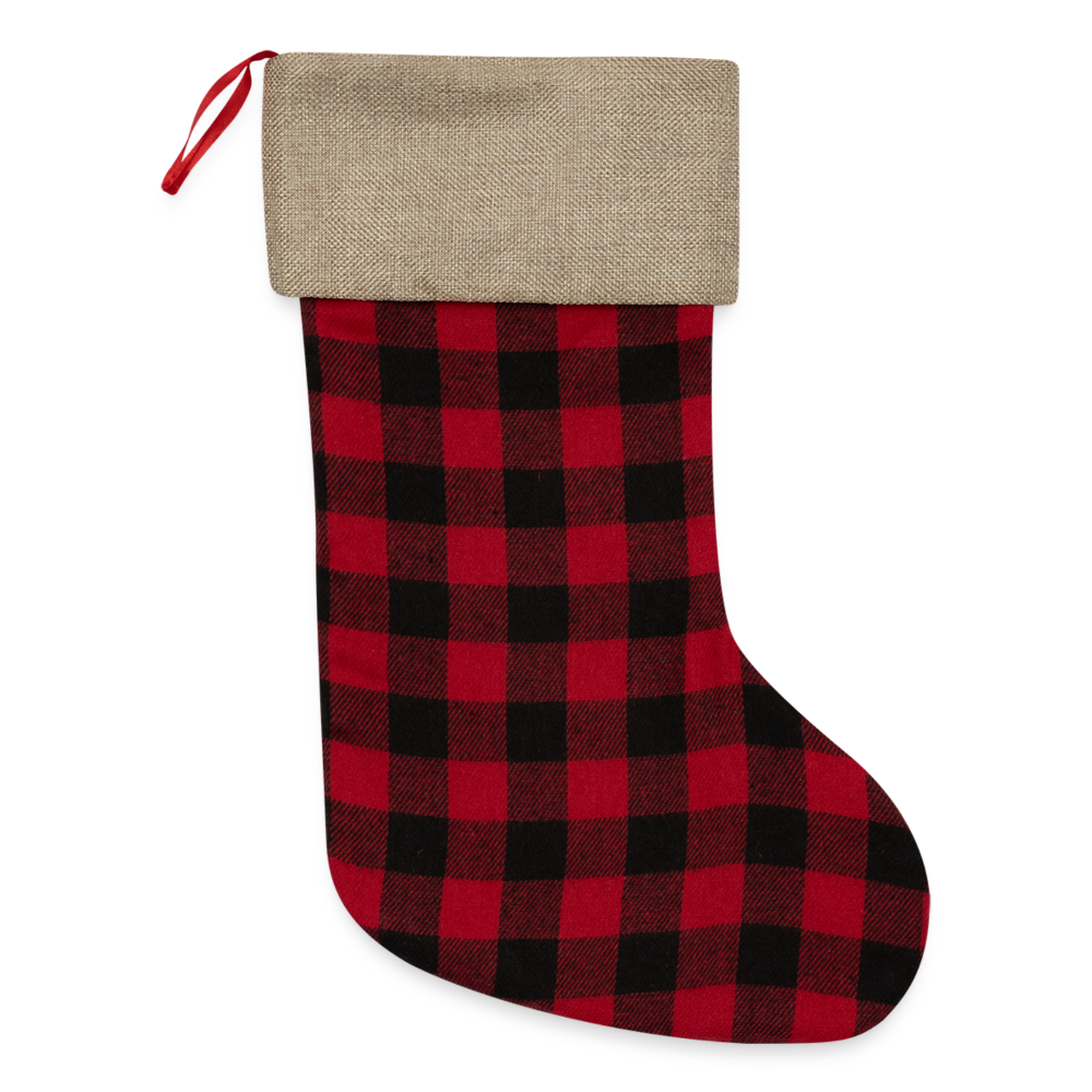 Plaid Christmas Stocking - red/black