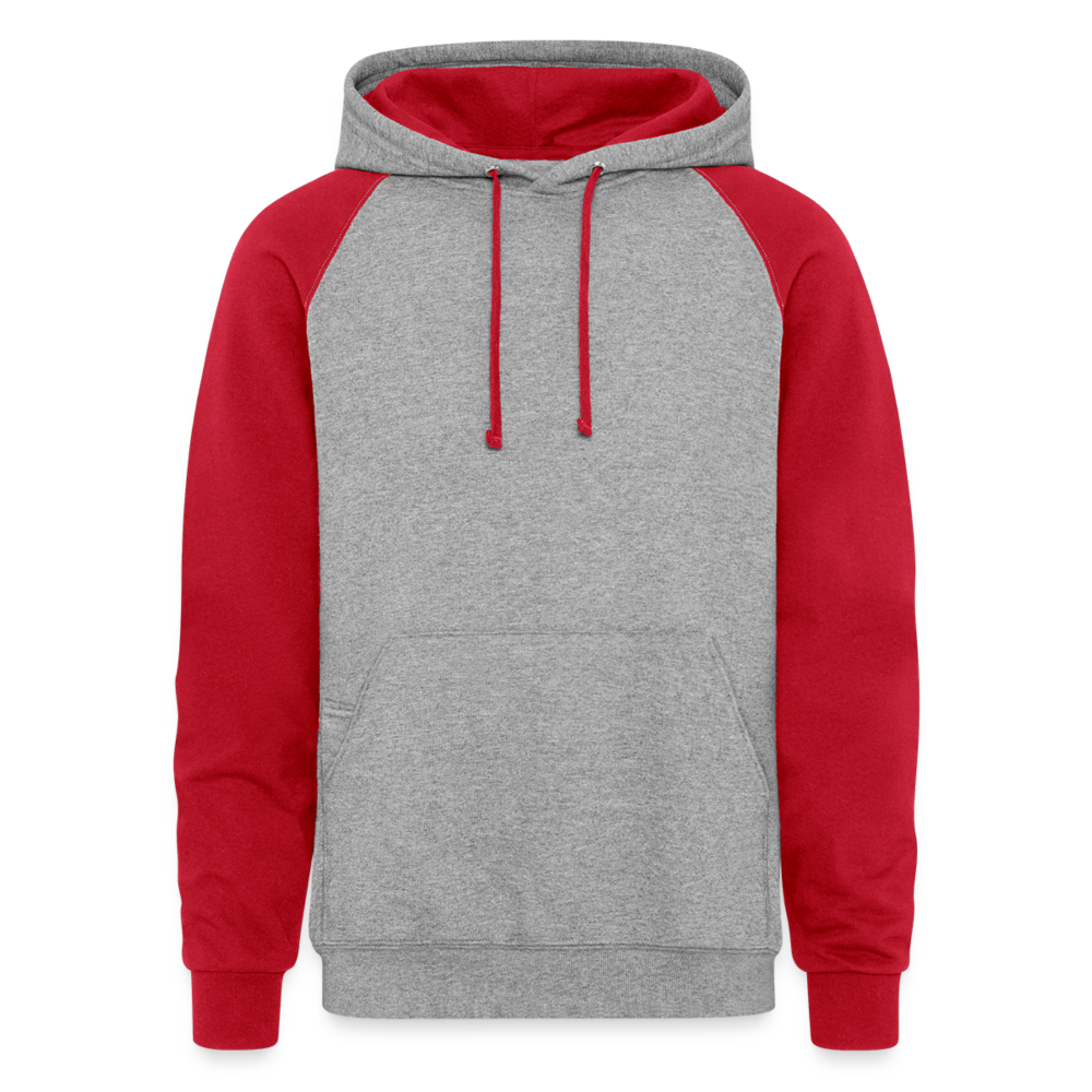 Colorblock Hoodie - heather grey/red