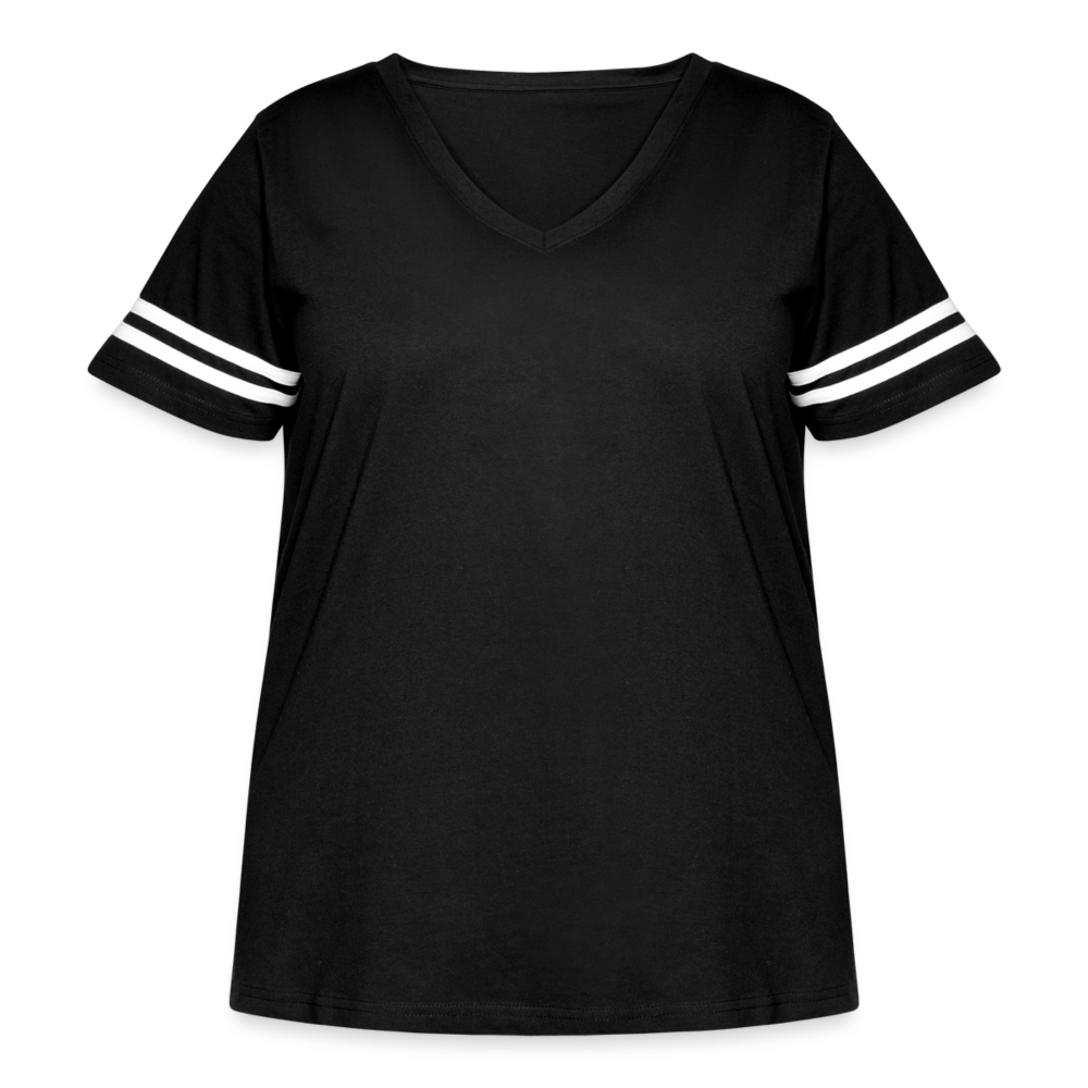 Women's Curvy Vintage Sport T-Shirt - black/white