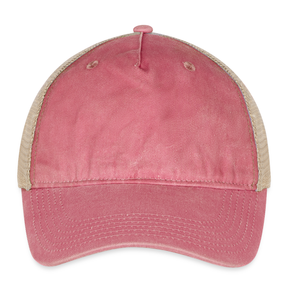 Pigment Dyed Trucker Hat - washed red/beige