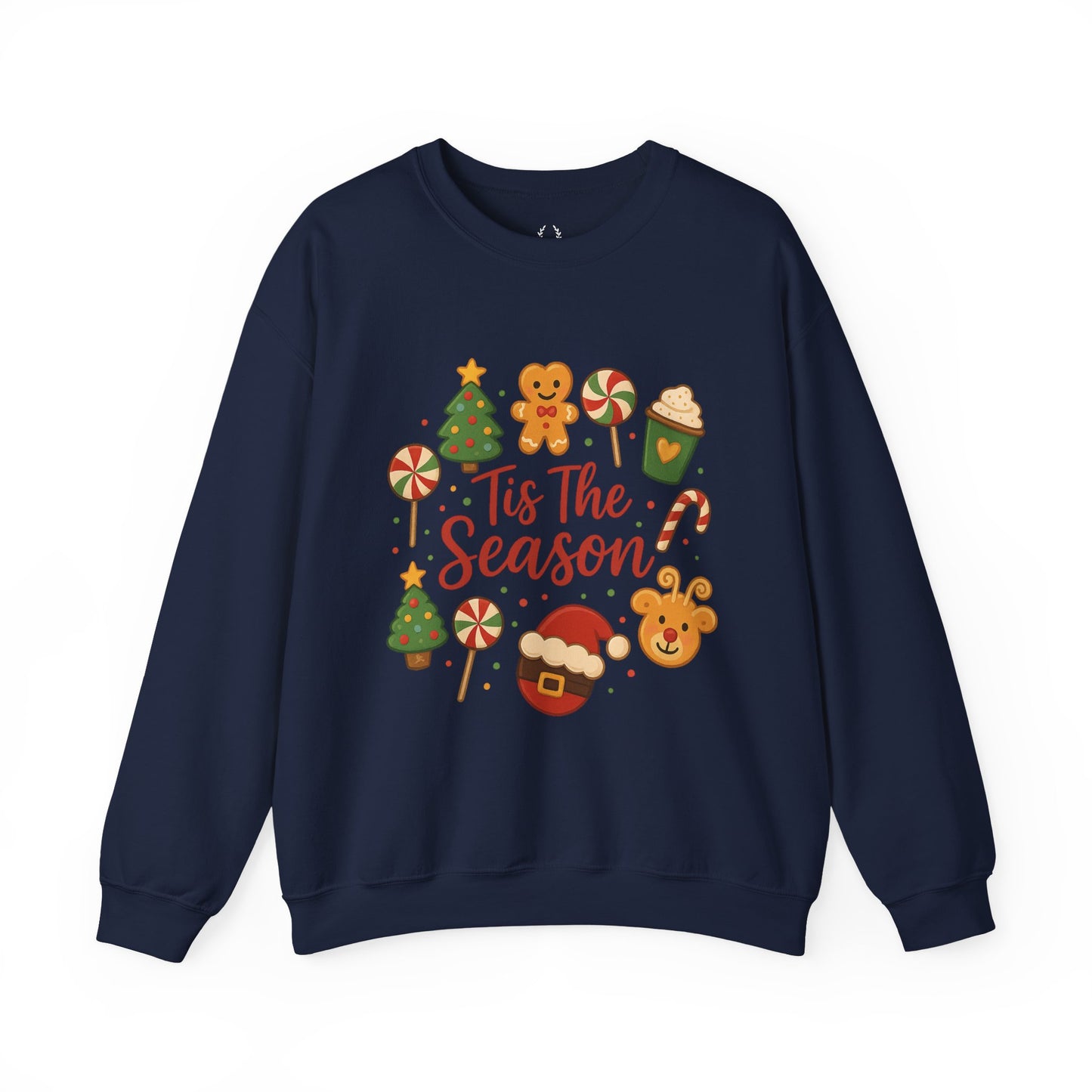 Cute Christmas Cookie & Santa Sweatshirt – ’Tis the Season Holiday Crewneck
