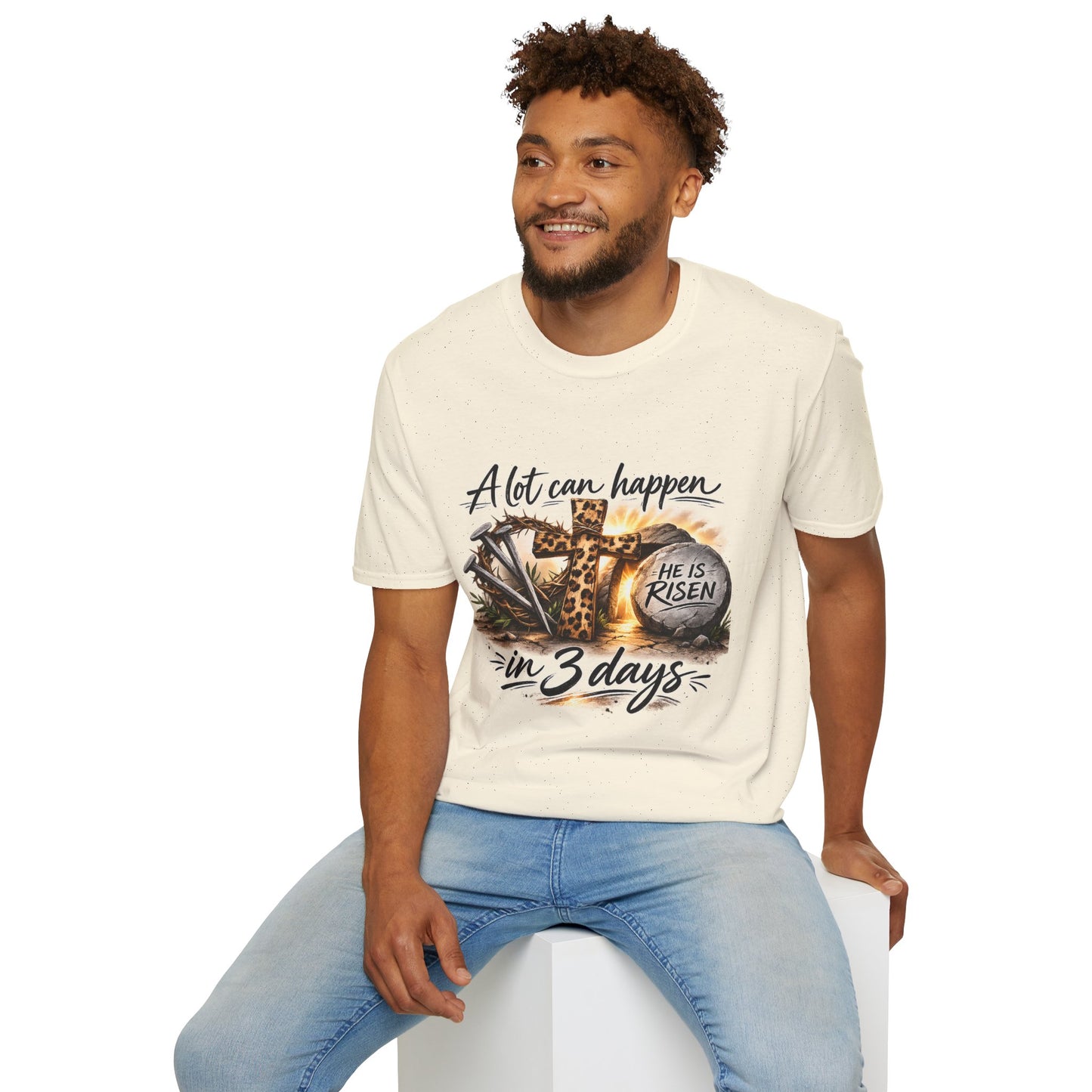 A Lot Can Happen in 3 Days Shirt | He Is Risen Easter Shirt | Christian Easter T-Shirt | Faith Cross Shirt | Religious Graphic Tee