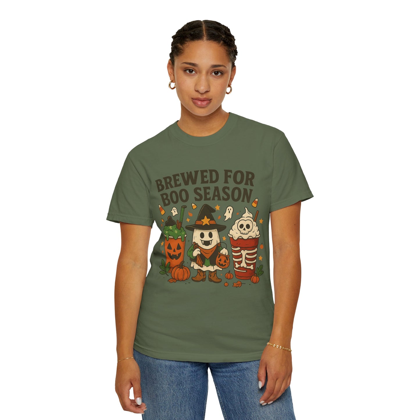 Boo Season Brewed Unisex T-Shirt, Halloween Tee, Fall Festivity Apparel, Spooky Gift, Fun Shirt