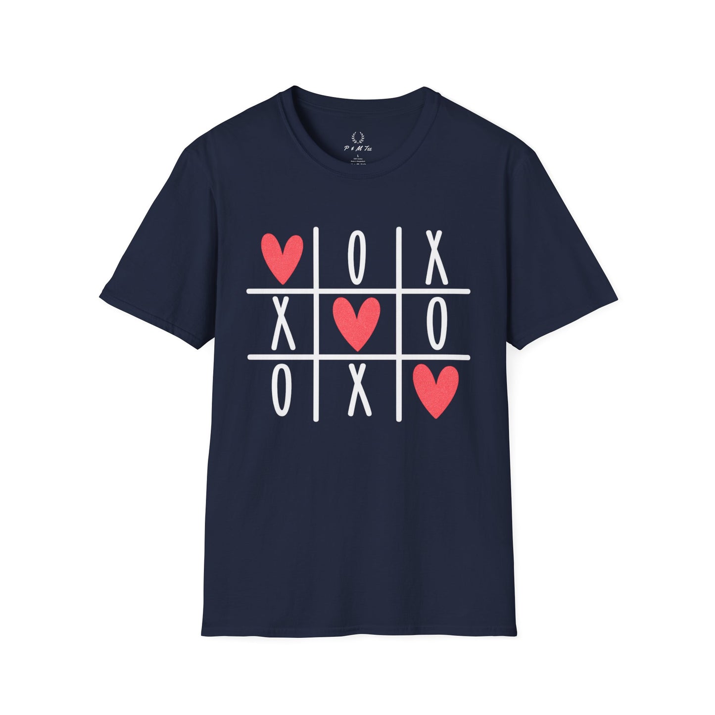 Tic Tac Toe Hearts T-Shirt — Cute Valentine XOXO Game Tee