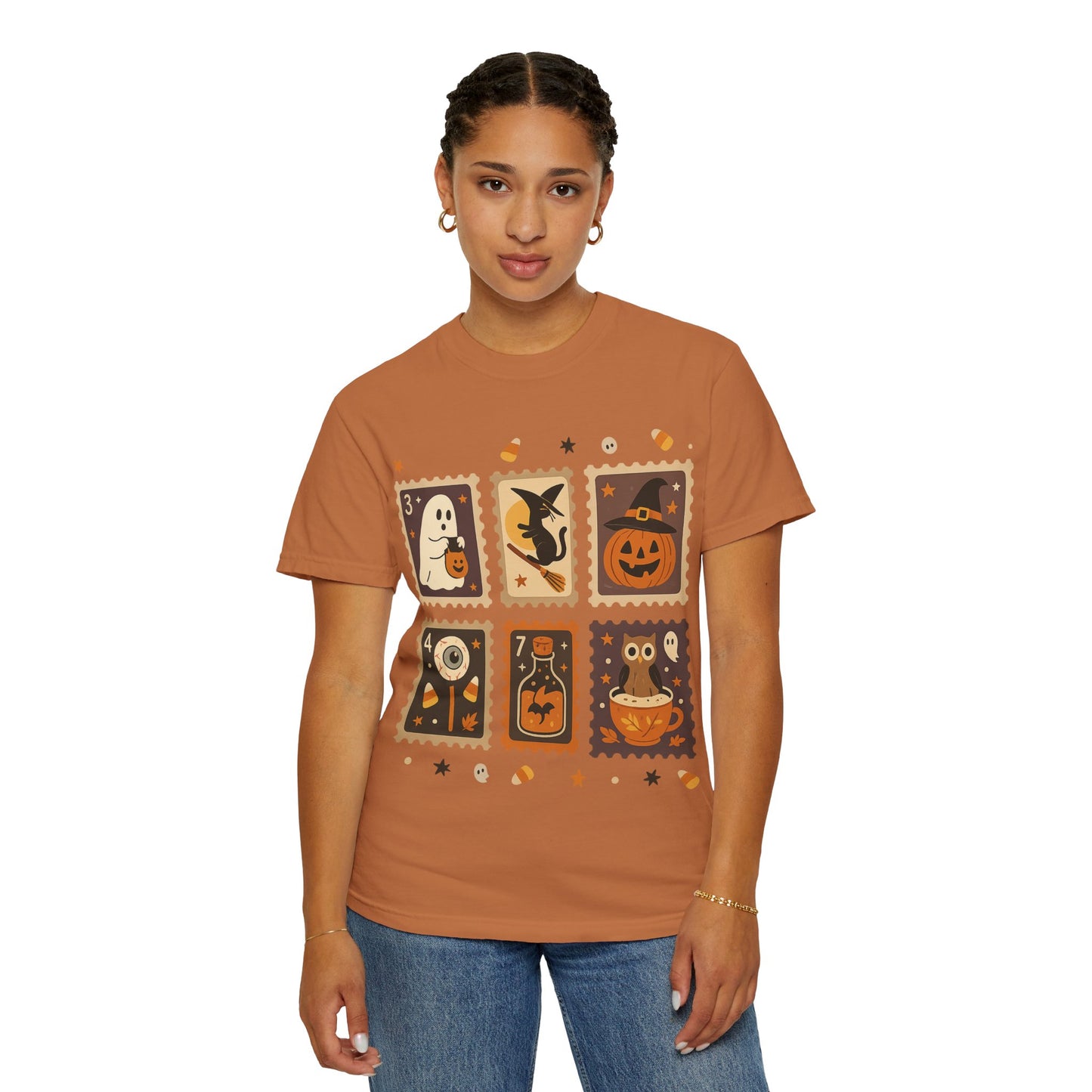 Spooky Ghost & Pumpkin Halloween T-Shirt, Comfort Colors Retro Tee, Fall Outfit Costume Gift, Women's Men's Kids, Pumpkin Season Shirt, Cute