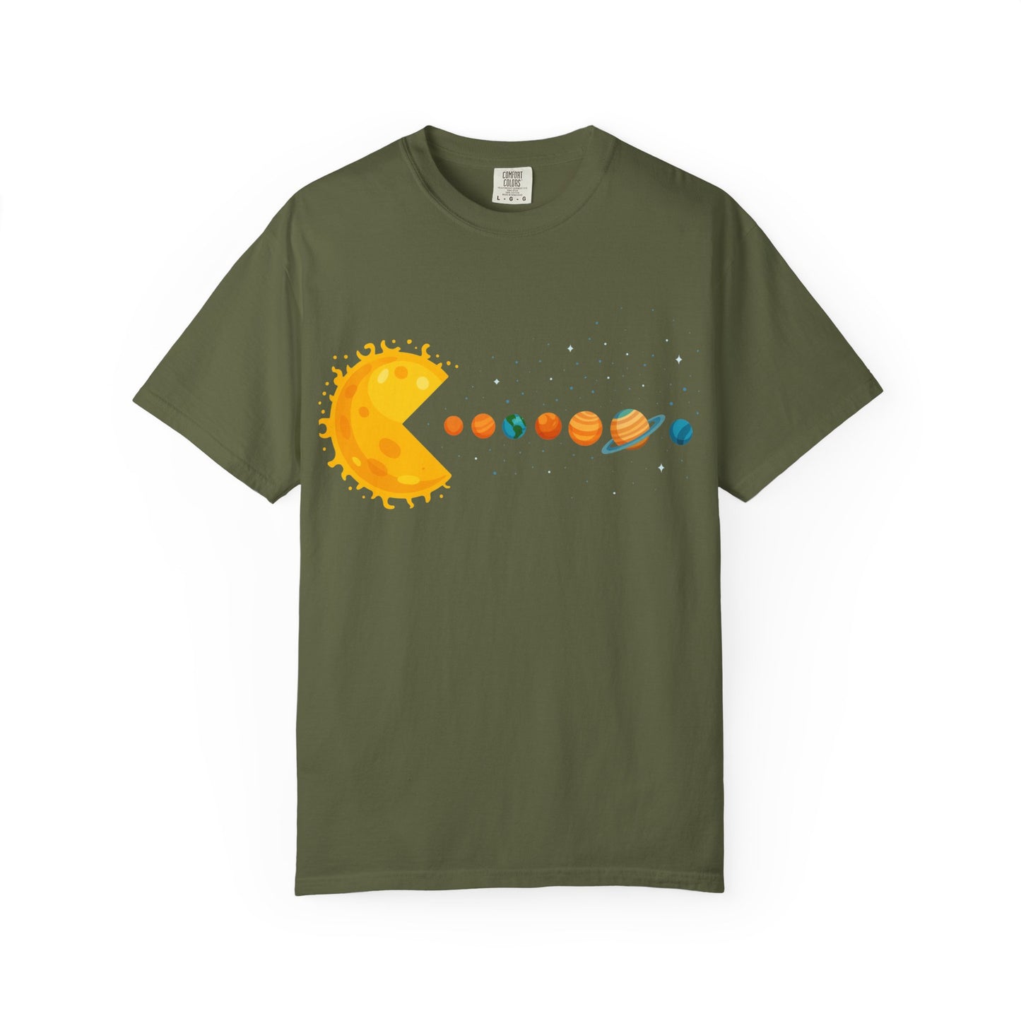 Solar Pac-Man T-Shirt – Funny Space & Planet Graphic Tee