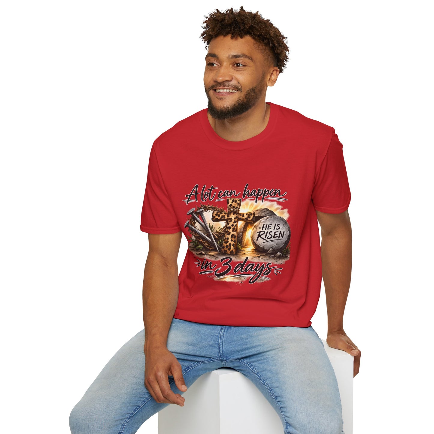 A Lot Can Happen in 3 Days Shirt | He Is Risen Easter Shirt | Christian Easter T-Shirt | Faith Cross Shirt | Religious Graphic Tee