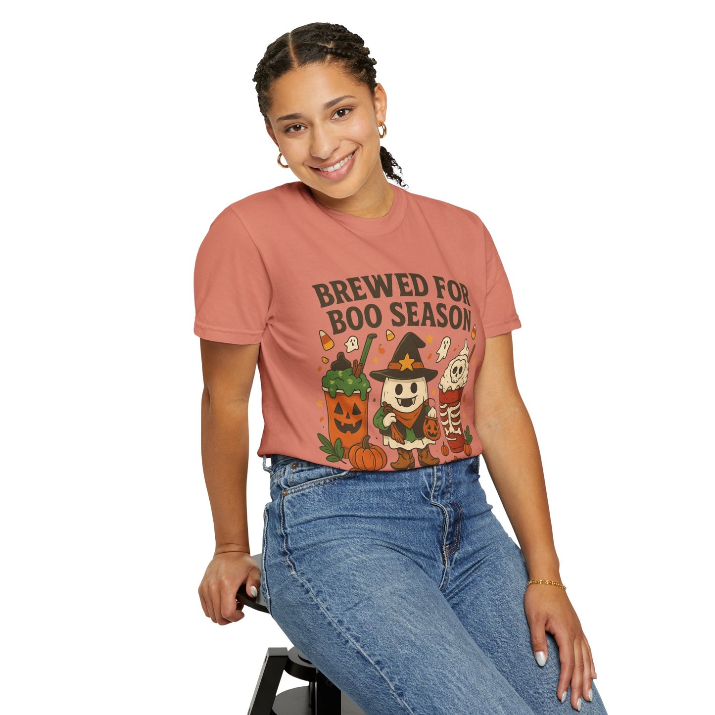 Boo Season Brewed Unisex T-Shirt, Halloween Tee, Fall Festivity Apparel, Spooky Gift, Fun Shirt