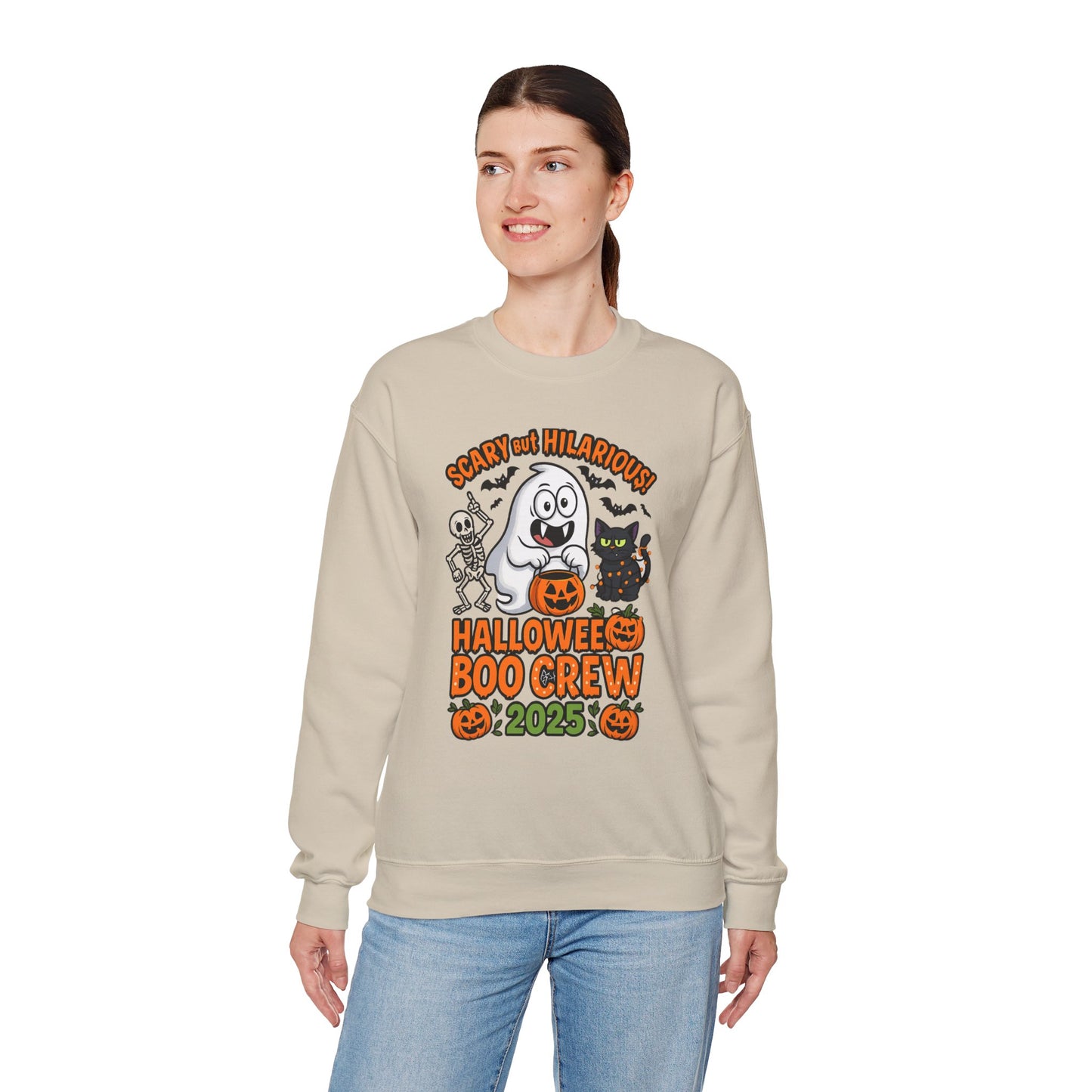 Halloween Boo Crew Sweatshirt | Funny Ghost Sweatshirt | Unisex Halloween Crewneck | Spooky Season Apparel | Perfect for October Celebrations
