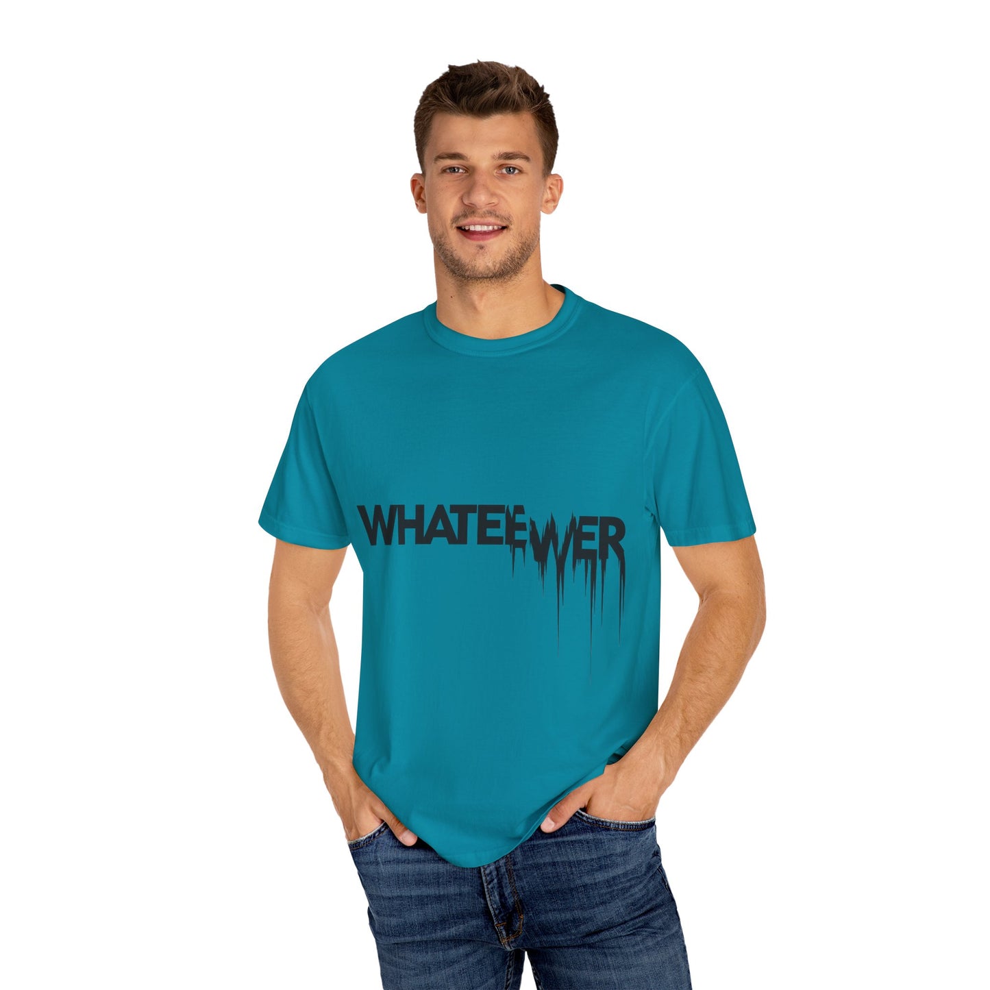 Edgy “WHATEVER” T-Shirt – Distorted Grunge Typography Tee