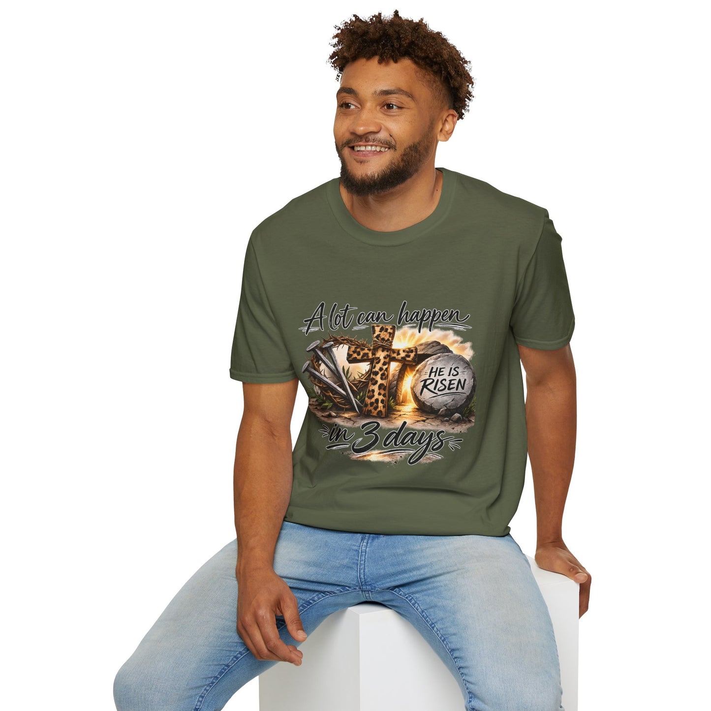 A Lot Can Happen in 3 Days Shirt | He Is Risen Easter Shirt | Christian Easter T-Shirt | Faith Cross Shirt | Religious Graphic Tee