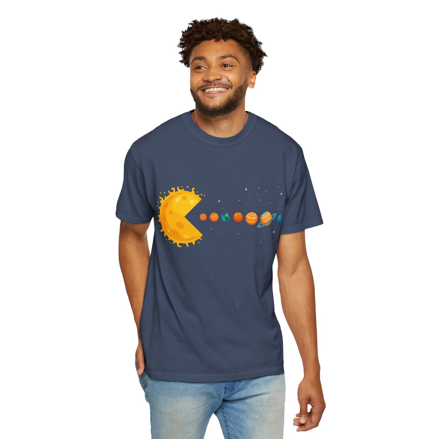 Solar Pac-Man T-Shirt – Funny Space & Planet Graphic Tee