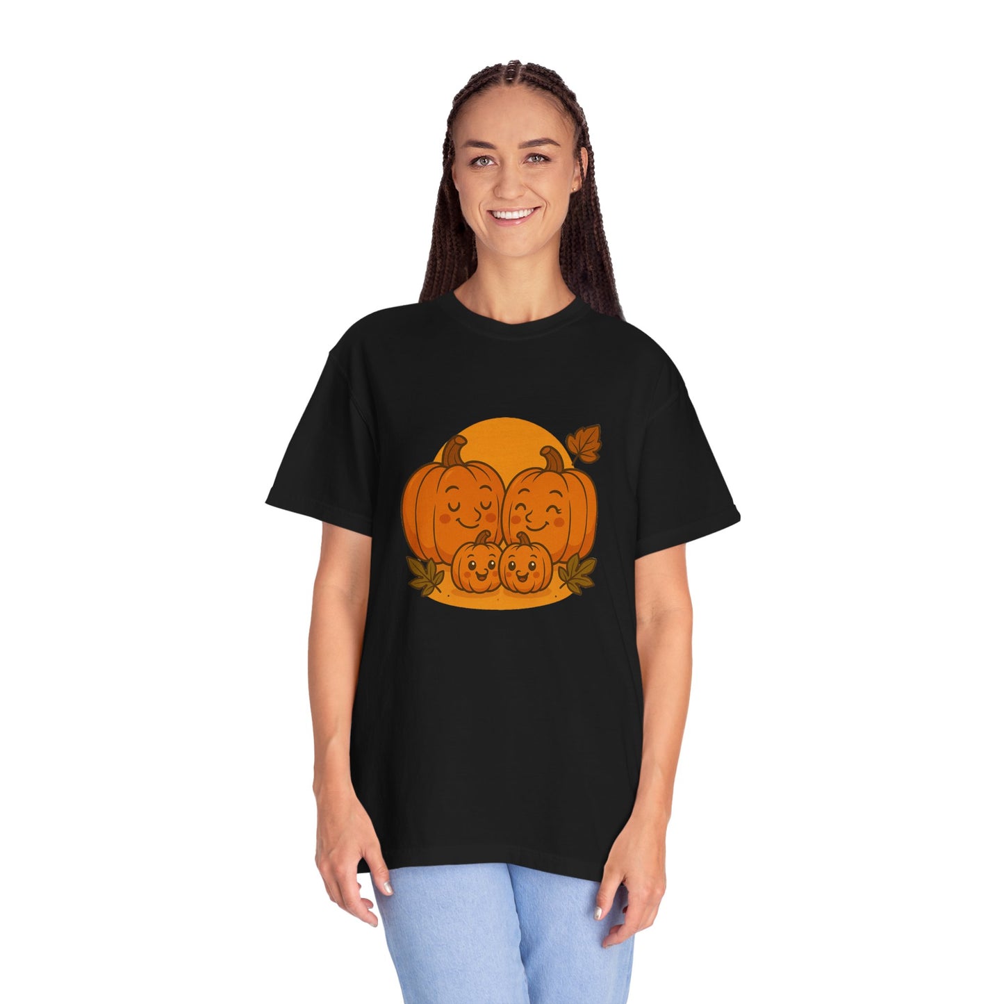 Cute Pumpkin Family T-Shirt with Two Baby Pumpkin – Fall Harvest Graphic Tee, Autumn Thanksgiving Shirt