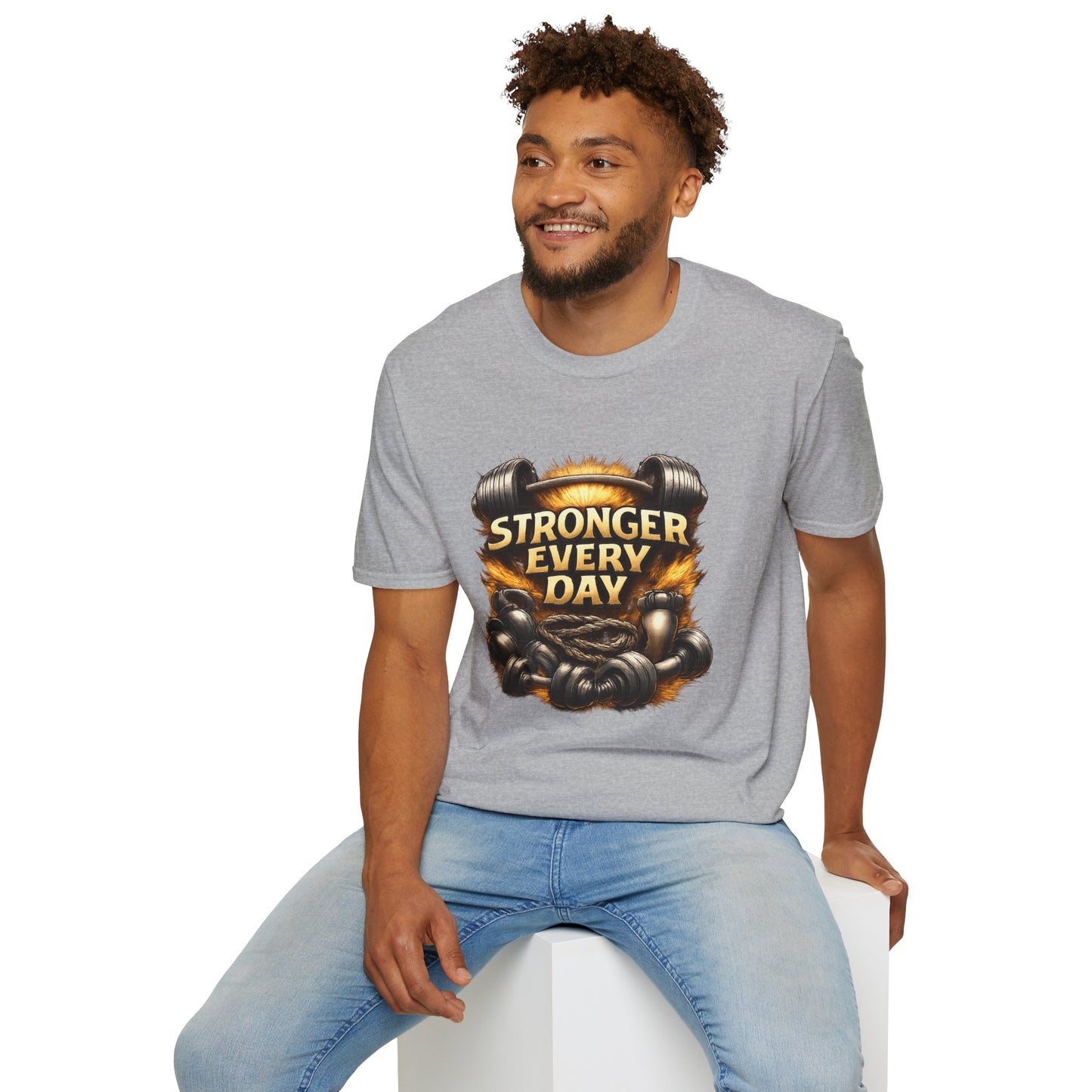 Stronger Every Day Fitness T-Shirt | Motivational Weightlifting Gym Tee