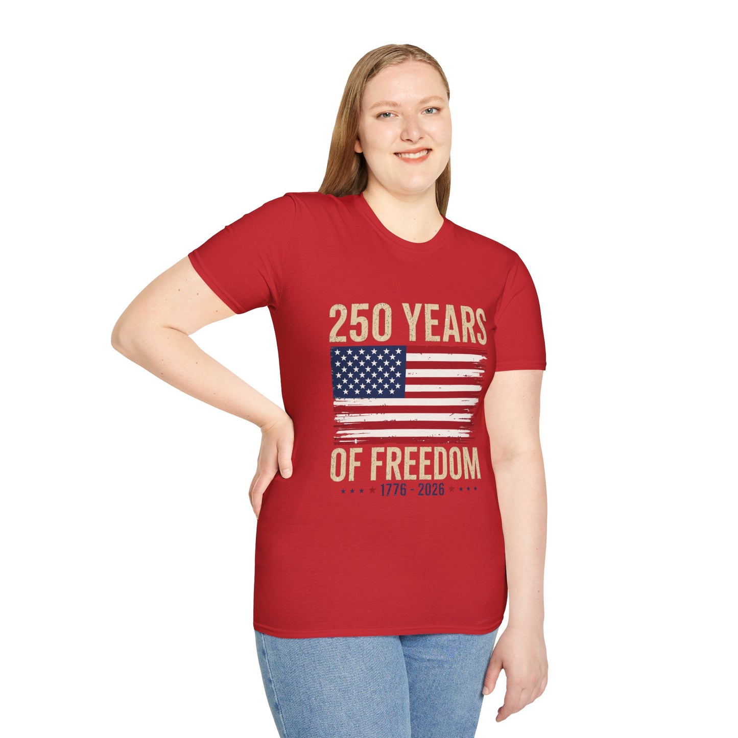 250 Years of Freedom T-Shirt | 1776–2026 American Flag Anniversary Tee