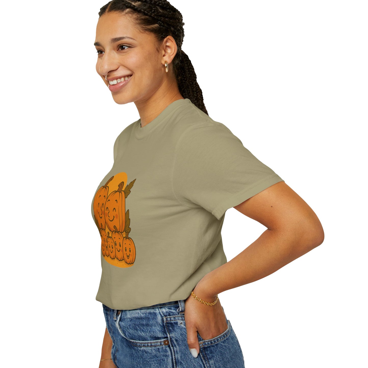 Cute Pumpkin Family T-Shirt with Five Baby Pumpkins – Fall Harvest Graphic Tee, Autumn Thanksgiving Shirt