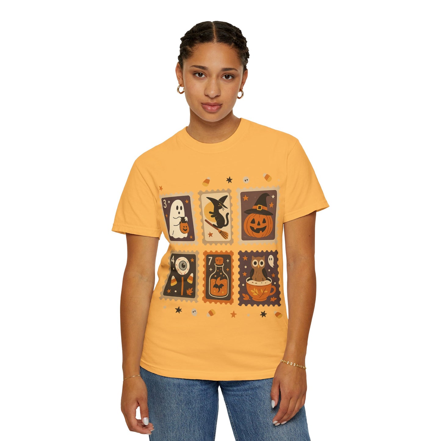 Spooky Ghost & Pumpkin Halloween T-Shirt, Comfort Colors Retro Tee, Fall Outfit Costume Gift, Women's Men's Kids, Pumpkin Season Shirt, Cute