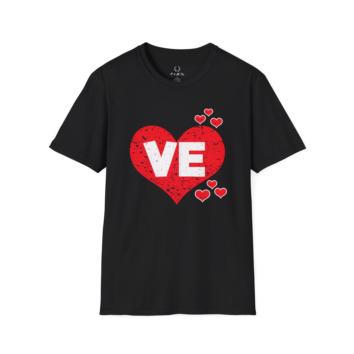 Love Heart T-Shirt — "VE" Red Heart Valentine Tee