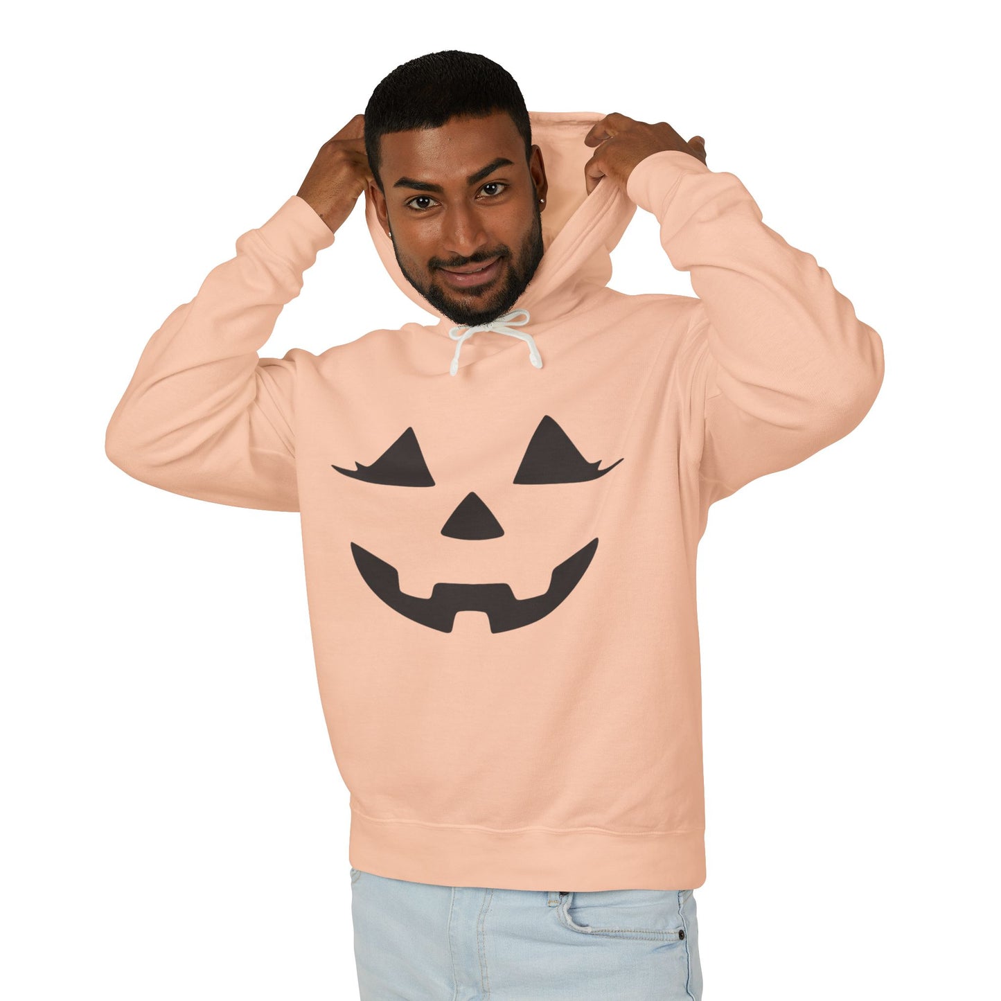 Halloween Pumpkin Hoodie | Lightweight Sweatshirt for Fall | Unisex Hooded Top | Perfect for Halloween Parties | Autumn Celebrations