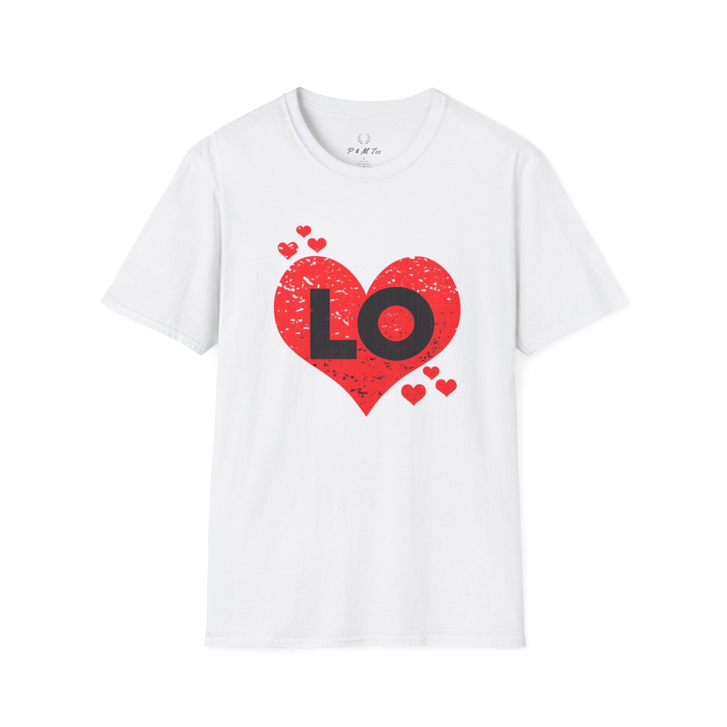 Love Heart T‑Shirt — Red Heart “LO” Graphic Tee for Valentine’s & Couples