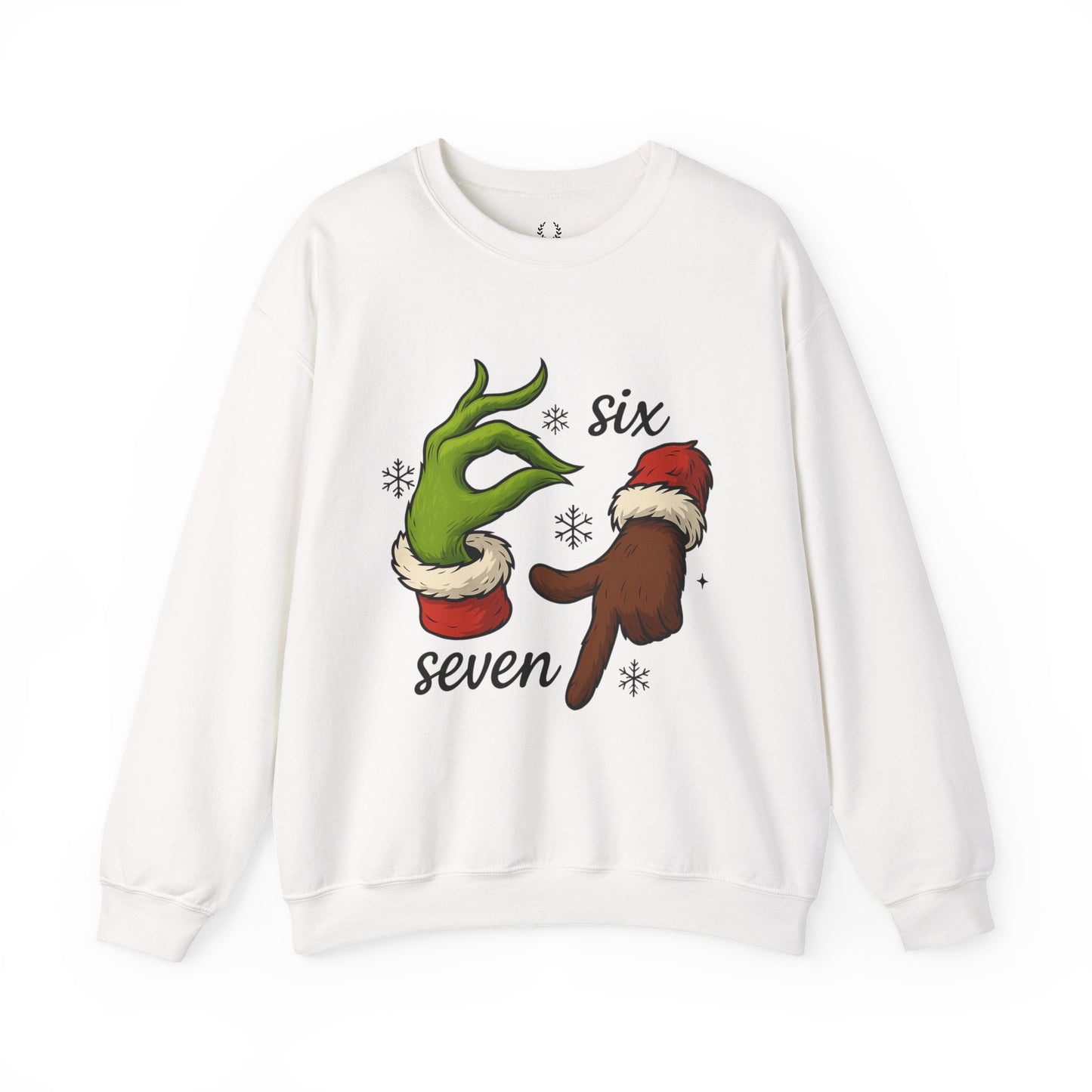Six Seven Christmas Sweatshirt – Funny Grinch Hand Holiday Crewneck