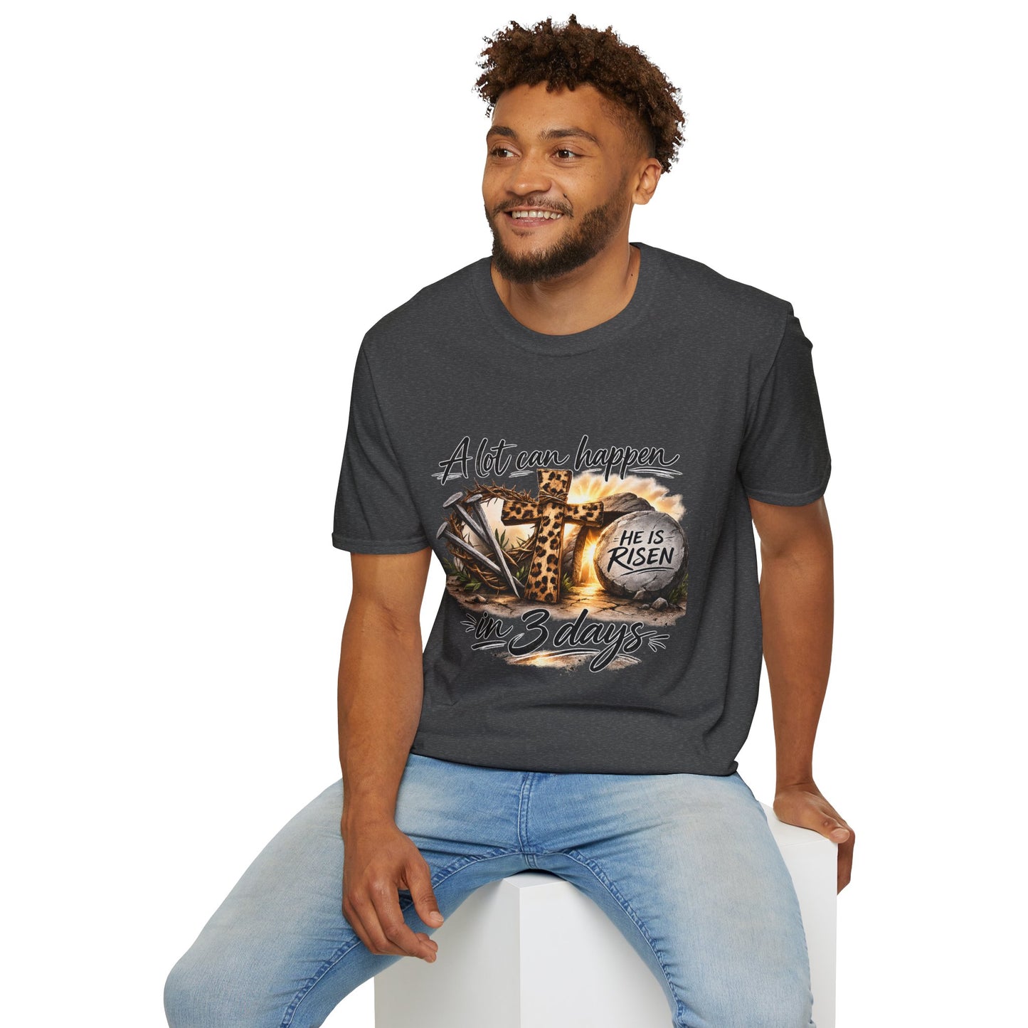 A Lot Can Happen in 3 Days Shirt | He Is Risen Easter Shirt | Christian Easter T-Shirt | Faith Cross Shirt | Religious Graphic Tee