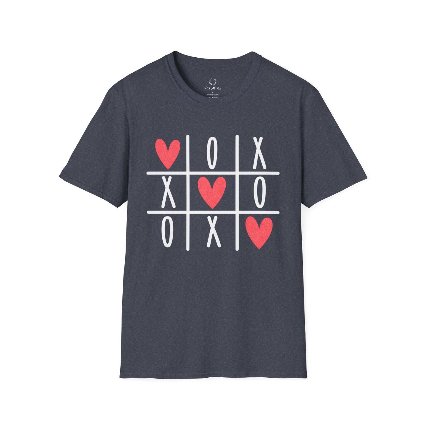 Tic Tac Toe Hearts T-Shirt — Cute Valentine XOXO Game Tee