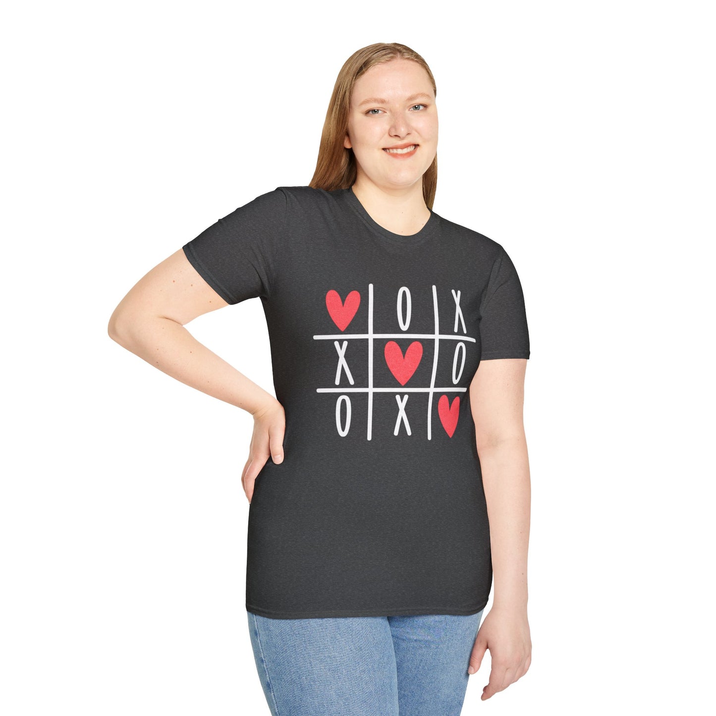 Tic Tac Toe Hearts T-Shirt — Cute Valentine XOXO Game Tee