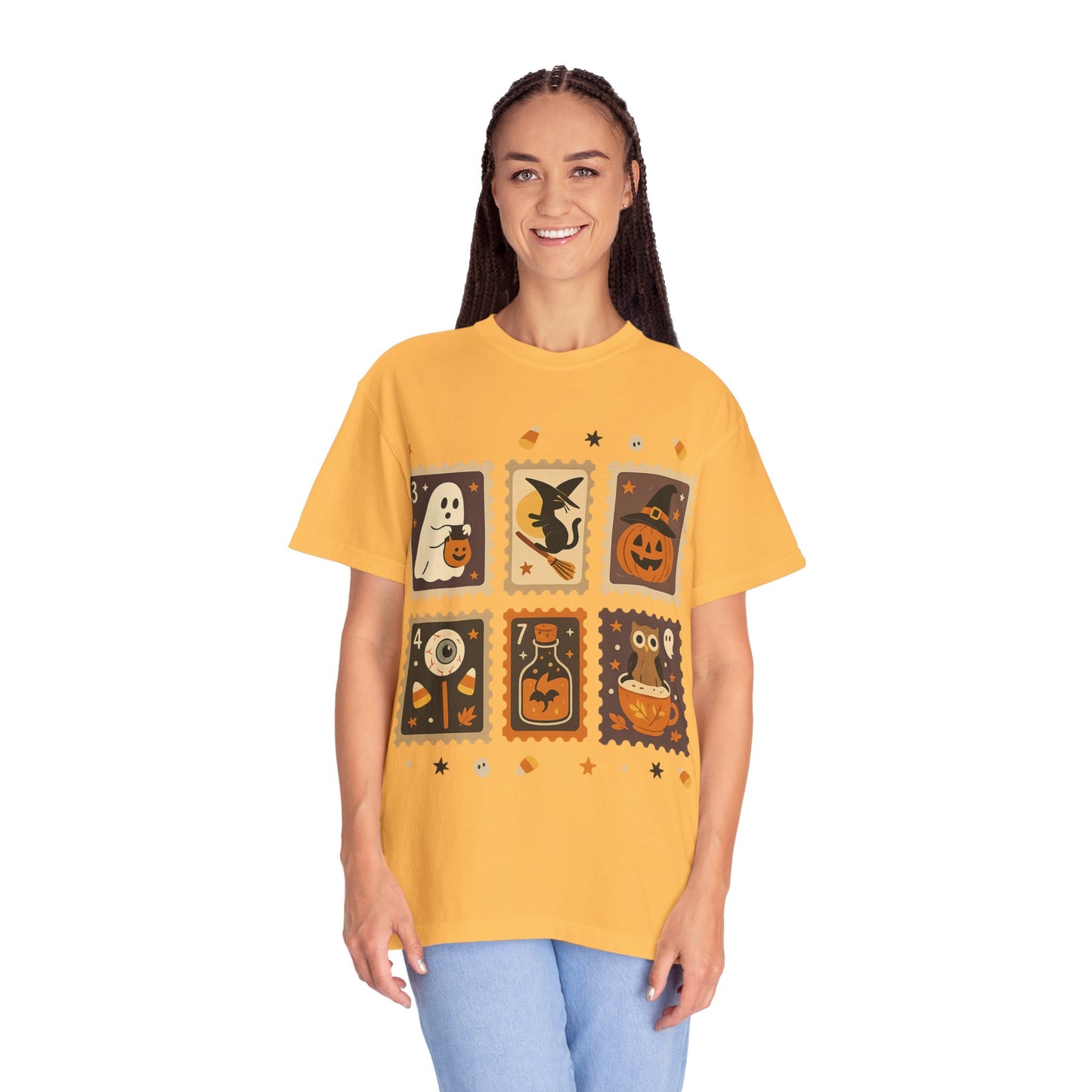 Spooky Ghost & Pumpkin Halloween T-Shirt, Comfort Colors Retro Tee, Fall Outfit Costume Gift, Women's Men's Kids, Pumpkin Season Shirt, Cute