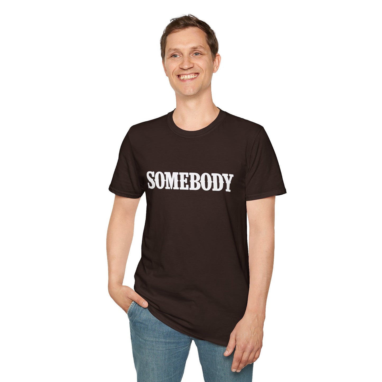 Somebody Graphic T-Shirt | Retro Serif Text Tee