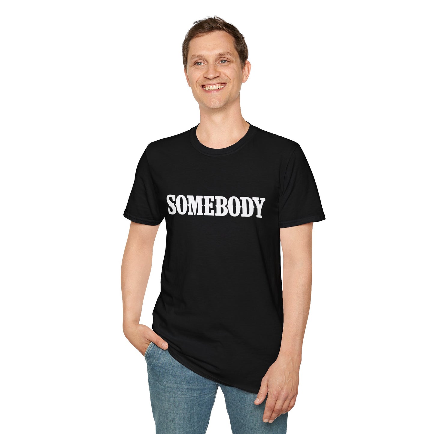 Somebody Graphic T-Shirt | Retro Serif Text Tee