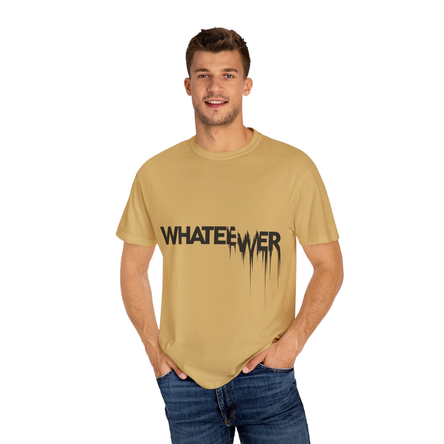 Edgy “WHATEVER” T-Shirt – Distorted Grunge Typography Tee