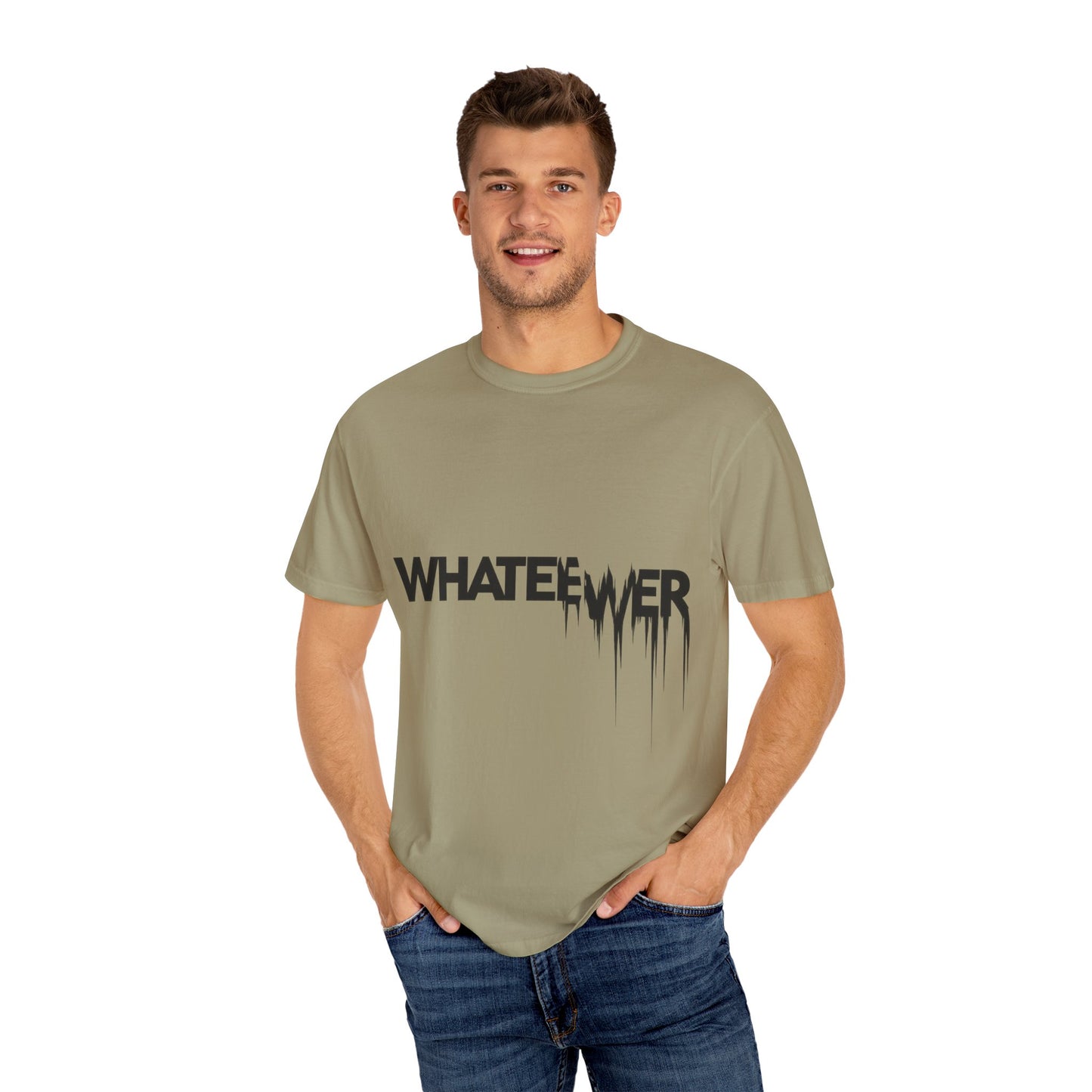 Edgy “WHATEVER” T-Shirt – Distorted Grunge Typography Tee