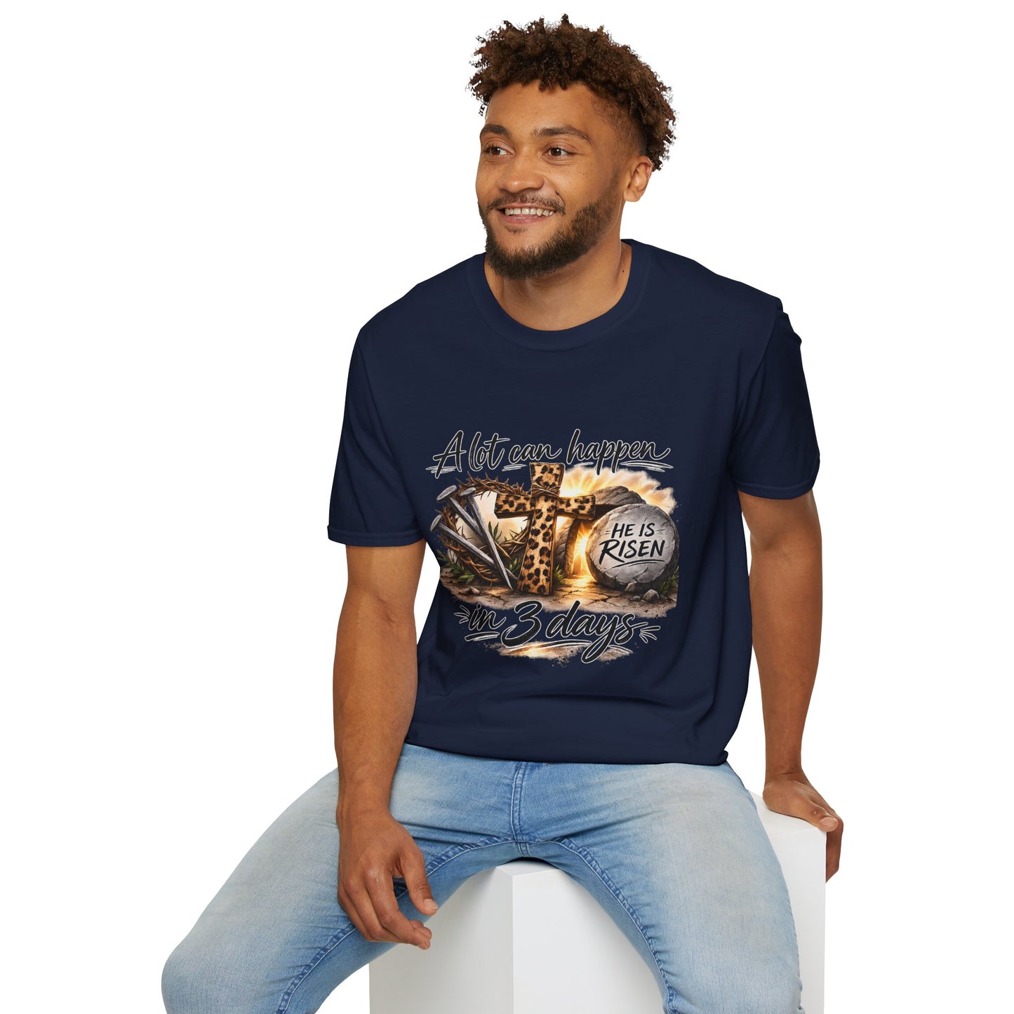 A Lot Can Happen in 3 Days Shirt | He Is Risen Easter Shirt | Christian Easter T-Shirt | Faith Cross Shirt | Religious Graphic Tee