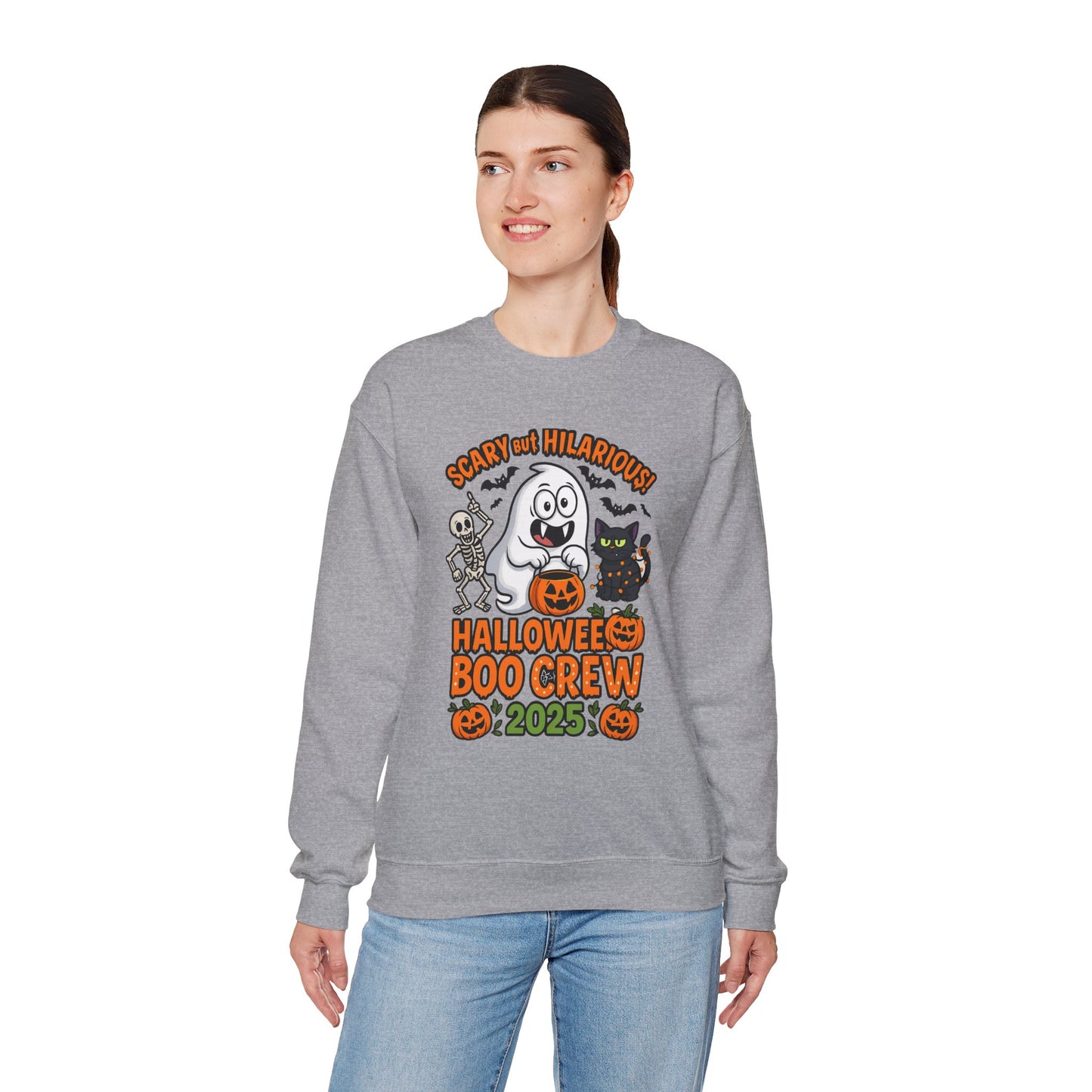 Halloween Boo Crew Sweatshirt | Funny Ghost Sweatshirt | Unisex Halloween Crewneck | Spooky Season Apparel | Perfect for October Celebrations
