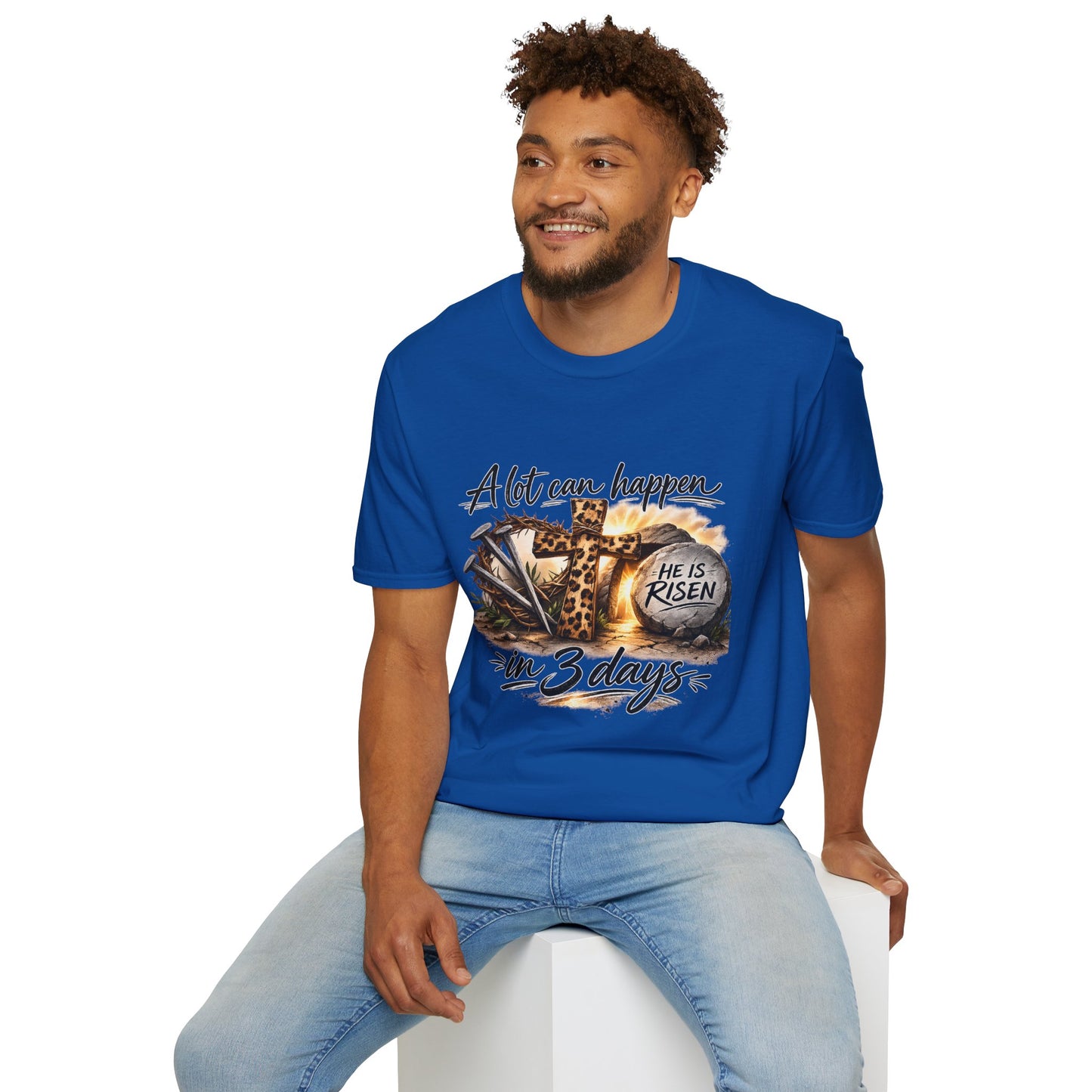 A Lot Can Happen in 3 Days Shirt | He Is Risen Easter Shirt | Christian Easter T-Shirt | Faith Cross Shirt | Religious Graphic Tee
